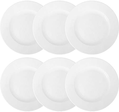 Doriantrade 6 Stück Essteller Speiseteller Teller flach 27 cm 6er Set Roma Porzellan Haushalt Gastronomie Geschirr