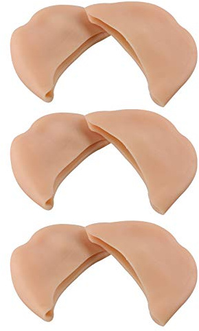 Futheda 3 Paar Silikon-Gel-Zehenkappen Zehenschutz Abdeckungen Mittelfußpolster High Heel Schuhpolster Weiche Ballett Pointe Dance Athlete Schuh Zehenschutz – Nude