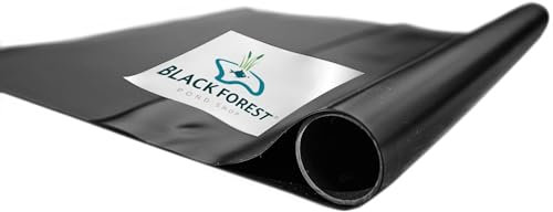 Black Forest Pond Shop Lámina de PVC para estanque negro – fabricación alemana – Grosor 0,50 mm/1 mm (PVC negro 0,50 mm, 2 x 4 m.)