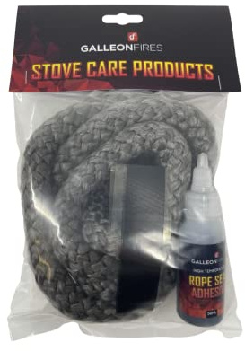 18mm Black Rope for Stove Door, Woodburning Replacement Rope Kit, Black Rope Seal Pack (with Large 50ml Super Seal Glue) 18mm x 2M