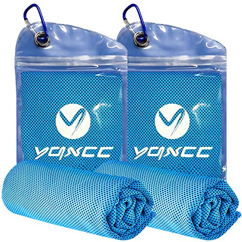 YQXCC 2 Asciugamano Raffreddamento (120 x 30 cm), Asciugamano da ghiaccio, Asciugamano in microfibra per sollievo dal raffreddamento istantaneo per Yoga Golf Palestra Campeggio