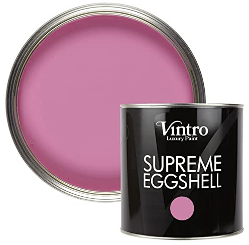 Vintro Paint | Eggshell Paint | for Walls | Wood | Trim | Satin Furniture Paint | Interior & Exterior Use. (Belladonna - Hot Pink, 2.5 Litres)