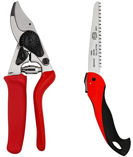 FELCO Gartenschere Nr. 15 mit Rollgriff FELCO 15 & 600 Säge (Sägeblatt 16 cm, Klappsäge Schnitt-ø 50 mm, Länge 350 mm, ziehender Schnitt, Astsäge klappbar), 26 x 16 x 12 cm