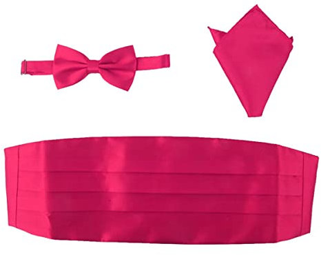 GALPADA 3stücke Teiliges Herren Set Satin Fliege Cummerbund Einstecktuch Für Hochzeiten Und Formelle Anlässe Verstellbar Glänzend Und