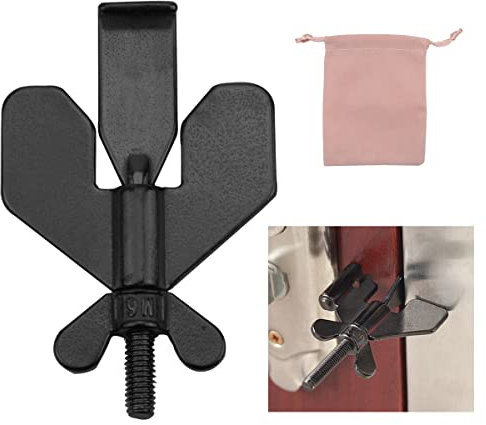 Serrure de Porte Portable, Verrou Supplémentaire et de Confidentialité, Dispositif de sécurité à l'intérieur en acier inoxydable Pour Voyage Maison Hôtel Appartement, Noir