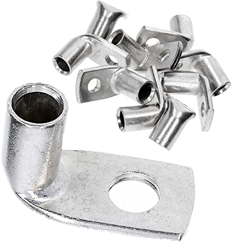 Kalitec 10x Rohrkabelschuhe 25mm² M8 - Kupfer Quetschkabelschuhe 90°