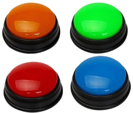 TOYANDONA Buzzer De Jeu Éducatif Lumineux pour Garçon Et Filles, Lot De 4 Pièces, Compact, Buzzer Clignotant Multifonction, Son Et Lumière, pour Concours, Jeux Interactifs Et Apprentissage en Famille