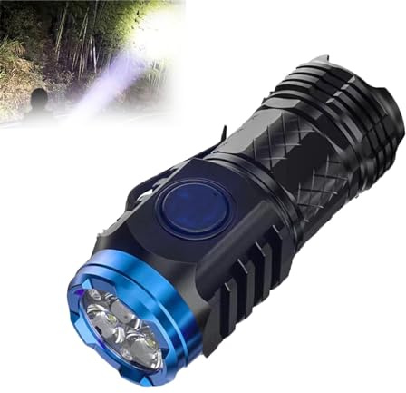 Mini lampe de poche Three-Eyed Monster, Three-Eyed Monster Mini Flash Super Power Flash, Mini lampe de poche de poche, Lampes de poche LED rechargeables High Lumens, Strong Light Portable (Noir)