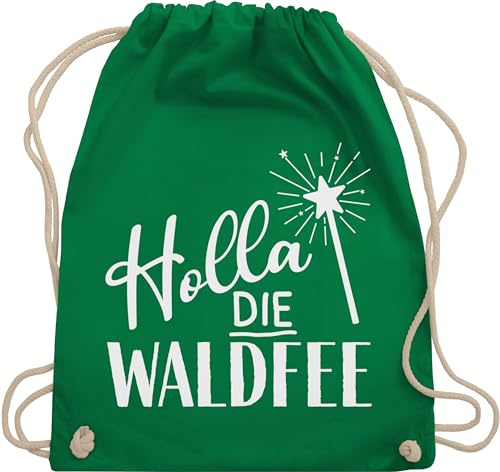 Turnbeutel Rucksack - Karneval & Fasching - Taschen - Holla die Waldfee | Waldfee Kostüm - Unisize - Grün - stoffrucksack karnevalsbeutel faschings fee beuteltasche karnevals karnevalstasche