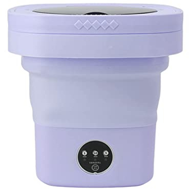 Machine à Laver Portable, Mini Laveuse Pliante de 6,5 L Machine à Laver Pliante Portable Nettoyage en Profondeur Lavage et Essorage avec Tube D'eau pour (PURPLE)