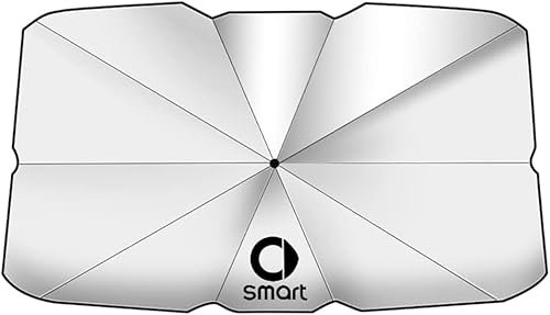 ZJIZOU Auto-Windschutzscheiben-Sonnenschutz Für Smart fortwo 453 2015 2016 2017 2018 2019, Faltbarer isolierter Sonnenschutz spiegelt Innen Zubehör wider
