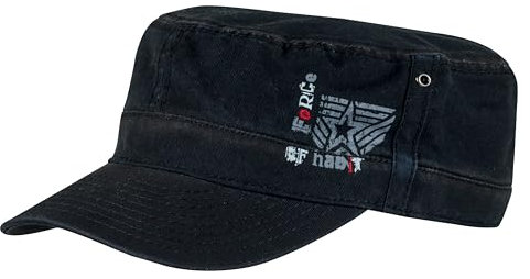 SABBOT Harry Military Cap, Tactical Design, Herren Cap, Basecap, Schirmmütze, Sportcap, Verstellbarer Verschluss, Langlebig, Metallösen, Baumwolle, Ideal für Outdoor (Schwarz)
