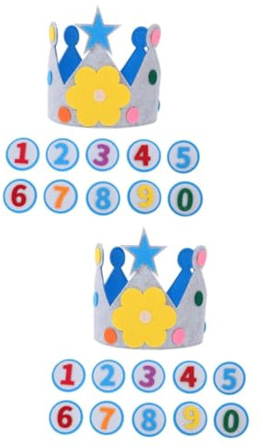UPKOCH 2 Sets Geburtstagskrone Zum Geburtstag Hüte Für Kinder Kronkorken Krone Geburtstagskappen Geburtstagsfeierhüte Krone Hutkappen Partykrone Hüte