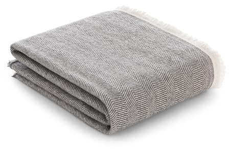 GAMUSI Manta Sofa algodón, Multiusos Sofa, Plaid para Cama, Cubre Cama (130x180 cm, Color Gris)