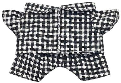 niannyyhouse 10 cm 15 cm 20 cm plyschdocka kläder skjorta byxor flerfärgad rutig pyjamas set dockklädsel (svart, 20 cm)