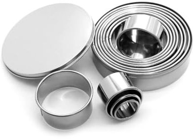 OKUMEYR 12 Pièces emporte-pièces de Noël cadre de cuisson de gâteau anneau de gâteau mousse Moules à pâtisserie faciles à utiliser emporte-pièces ronds emporte-pièce en forme de coeur
