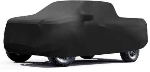 BHIEE Autoabdeckung Indoor Stretch Stoff Autoplane Staubschutz Elastischer Abdeckung Kompatibel mit F150 für Autogarage Innenbereich, Tiefgarage, Autoausstellung, Schwarz