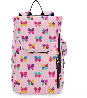 Amooorous Tennis-Rucksack für Erwachsene, wasserabweisend, Cartoon-Schmetterling, Punkte, Schleife, Pink, Pickleball, Paddeltasche, Turnbeutel für Damen, Herren, Teenager, Bolso Para Raquetas