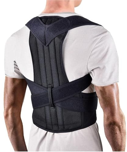 XS-5XL Übergröße Rücken Haltung Korrektur Korsett Damen Herren Verstellbarer Rückenstützgürtel Taillen-Rückenbandage Stützt Schultern, Nacken Und Schlüsselbein(4XL)