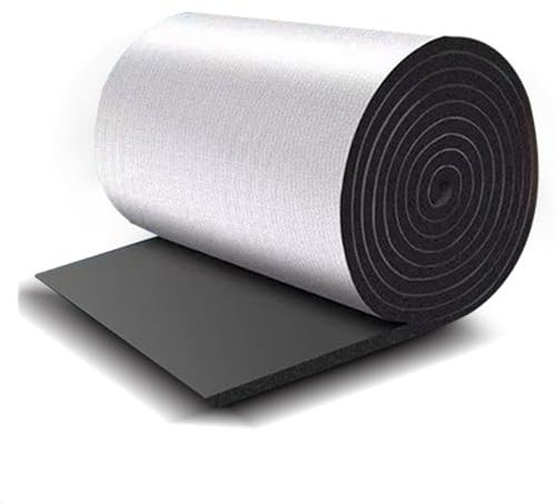 Thermal insulation film Self Adhesive Reflective Aluminium Foam Insulation 5mm Thick Aluminium Foil Membrane Vapour Barrier and Thermal Insulation, for Wall, Attics, Air Duct, Radiator, Gara