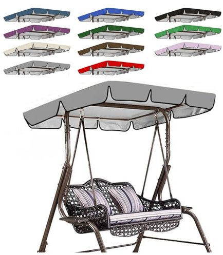 Toldo de Repuesto para Asiento de Columpio, Parte Superior de jardín, Resistente al Viento, protección UV, Impermeable, Resistente desgarros (B,142 * 120 * 18 CM)