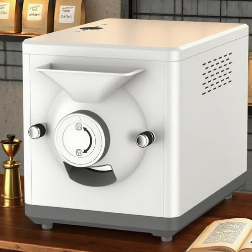 vnmudzeo 1600 w Electric Coffee Bean Roaster Machine - Drum Heating,1000g Large Capacity,Digital Display,100-250℃ Adjustable,5-60 min Timer White