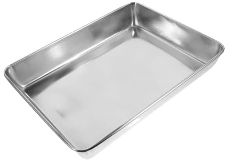 Hemobllo Bañera de Acero Inoxidable Multifuncional, Lavabo de Limpieza Metálico 35x30 Cm para Aves Pequeñas en Jaula, Accesorio Práctico para Baño de Aves