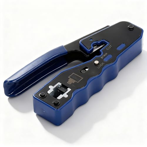 Insertadora RJ45 Alicate Crimpadora Cat 6 con 50 Conectores - Kit Completo para Crimpar y Pelar Cables UTP con Herramientas Duraderas y Precisas