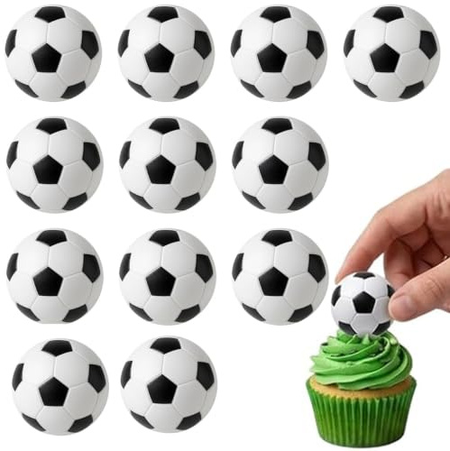 Football Cake Topper, 12Pcs Football Cake Decorations for Boys, Football Themed Birthday Party Supplies, Football Cake Toppers, Football Cupcake Toppers for Sports Themed Cakes