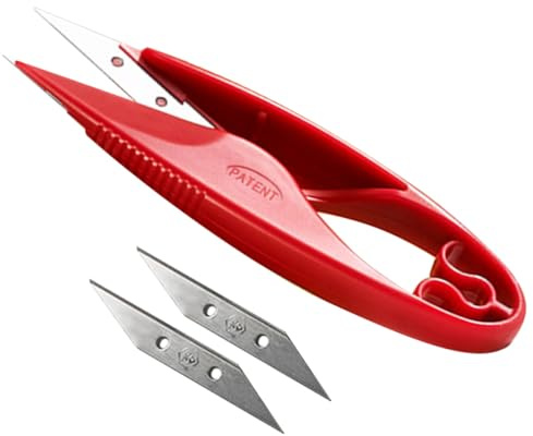 POPETPOP Tijeras de Sastre de Acero Inoxidable para Cortar Hilo y Papel, Diseño Fácil de Almacenar Mango de Plástico Rojo, Ideales para Costura y Manualidades