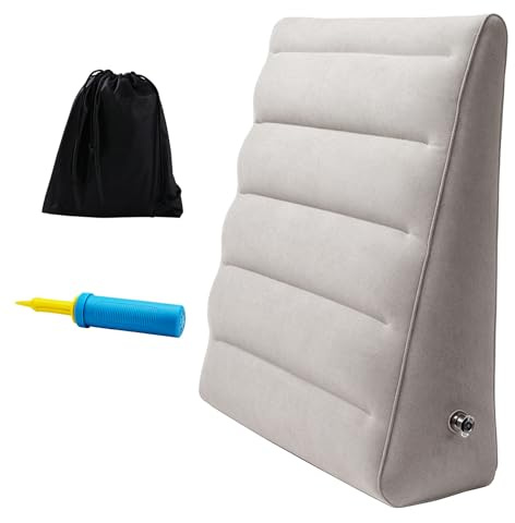 GoZhiCore Coussin de Relevé de Jambes Gonflable - Coussin élévateur de Jambes pour Maintien de Genoux et Dos - Coussins Ergonomique, Idéal pour Bureau, Lit, Canapé, Voyage (Gris)