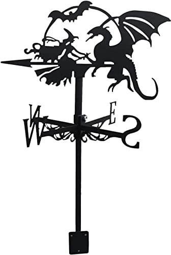 XJBTBA Veleta de Bruja con Soporte de Techo, indicador de dirección del Viento, Veleta de Metal arrastrada por el Viento, decoración de jardín, para Decoraciones al Aire Libre de Granjas y Jardines,