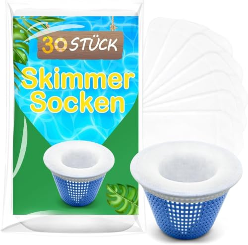 30 Pcs Chaussette Skimmer Piscine, Réutilisable Chaussette Filtre Piscine | Prefiltre Skimmer Nylon Élastique avec Maillage Ultra-Fin, Chaussettes d'écumeur de Piscine pour les Débris et la Saleté