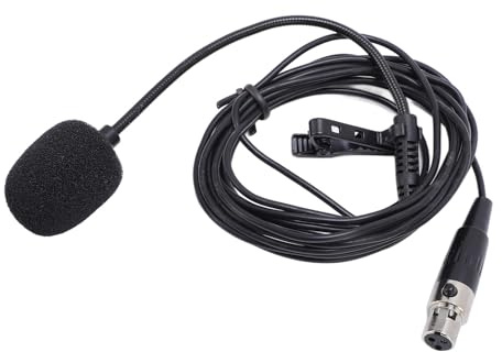 Cocoarm Lavalier-mikrofon, Rundstrålande ABS-Klämma på Lapel-mikrofon i Metall med 48V Strömkabel, Klämma och Vindruta, Klart Ljud för Videoinspelning Podcasting-intervjuer