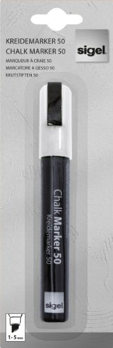 SIGEL GL181 Kreidemarker weiß, Keilspitze 1-5 mm, abwischbar
