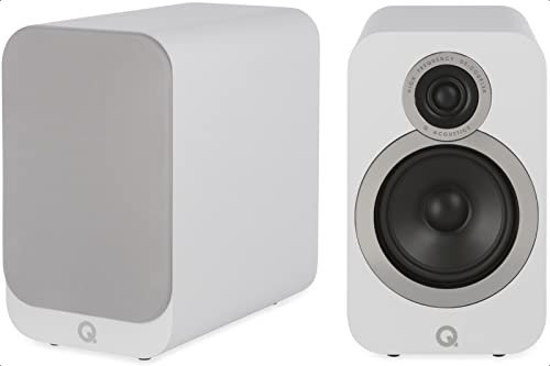 Q ACOUSTICS 3020i Bookshelf Speakers Pair Arctic White - Featuring 2-way Reflex Enclosure Type, 125mm (5) Bass Driver, and 22mm (0.9) Tweeter - Stereo Speakers Hifi/Passive Speakers