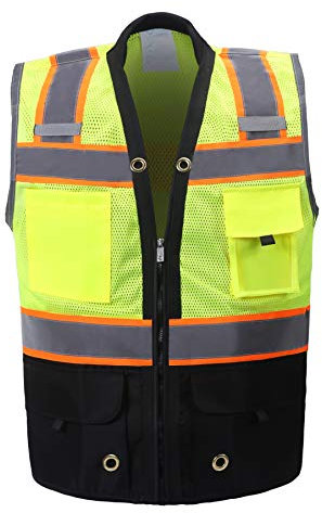 Shine Bright Safety Vest - High Visibility with Reflective Straps and Pockets – Premium, Soft, Durable, and Breathable – ANSI CLASS 2 (Size Small, Black)