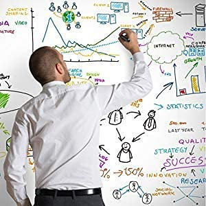 Lifetree Kreidetafel Whiteboard Aufkleber Selbstklebend Multifunktional Folie Mit EIN schwarzer Tintenstift Home und Büro DIY 45x200cm