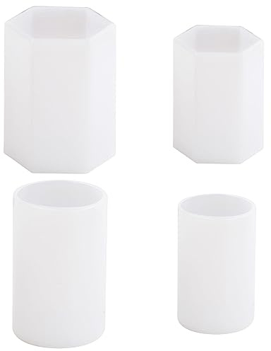 4 Stück Kerzenform Silikon Rund Zylinder, Kerzen-Gießform, Zylindrische Silikonform für Duftkerzen