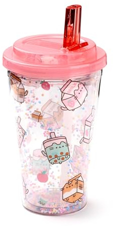 Puckator - Bicchierone Infrangibile con Cannuccia - Sips - Pusheen il Gatto