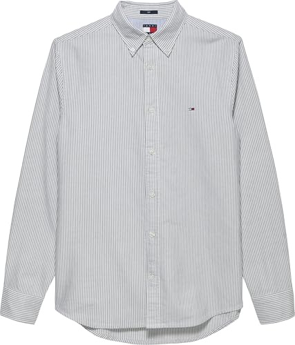 Tommy jeans herr TJM SLIM RANDIG OXFORD SKJORTA EXT L/S skjorta, blå, M, Blå (mörk natt marinblå rand), M