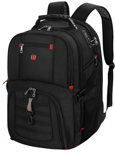 star cloud Rucksack Herren 17 Zoll Laptop Schulrucksack Teenager, Wasserdicht Arbeitsrucksack Reiserucksack Business Backpack Men, Groß Arbeitstasche Schultasche für Arbeit Uni Reise Schul, Schwarz