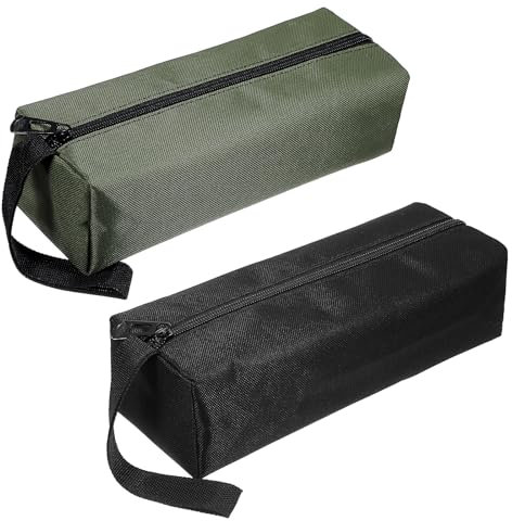 TIESOME Kleine Tragbare Werkzeugtasche, 2 Stück Multifunktionale Werkzeugtaschen, Wasserdicht Reißverschluss Werkzeugtasche kleine Werkzeug-Organizer Mehrzwec Tool Bag für Teile Werkzeuge Bürobedarf