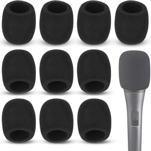 NJCXOLA 10PCS Mousse Micro Casque,Mousse Bonnette Microphone Anti-Vent Mousse Microphones Couvertures,Utilisé Pour Filtre Anti Pop Anti Vent En Mousse En Mousse Pour Les Vacances Et Les Fêtes