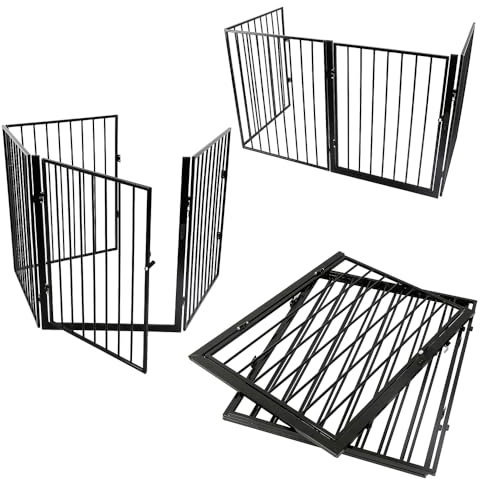 Barrière de sécurité barrière de Protection pour Enfants, cheminée, Chiens, Animaux, poêle, Enfants, boîte de Chien râper Pliable,Clôture de sécurité, Blocage des incendies 24h (240 * 2.5 * 75cm)