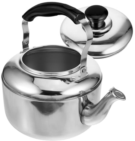 Ciieeo Whistling Tea Kettle, 4L Stainless Steel Stovetop Teapot for Boiling Water, Large Capacity Kitchen Water Heater Pot, Loud Sound Pitcher Compatible with Gas and Induction Hob