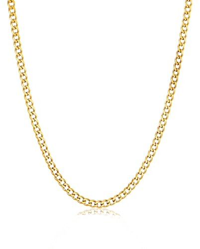 Esrael Mens Necklaces Gold Chain Mens Chain Necklace Stainless Steel Chains 5mm Cuban Chain Necklace for Men Jewellery Gift 20 Inch