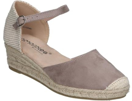 amarpies | Alpargatas Mujer – Sandalias en Color Taupe – Yutes con Hebilla – Espadrilles Estilosos – Cuña Media y Cómoda – Versátiles – Modelo ACX26481-41