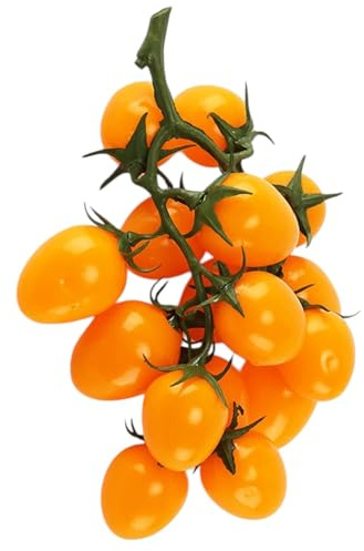 GMMH Deko Cherry Tomaten im Bund Kunstobst Kunstgemüse Künstliches Obst Gemüse Dekoration, Realistische Kirschtomaten Faux (Orange)