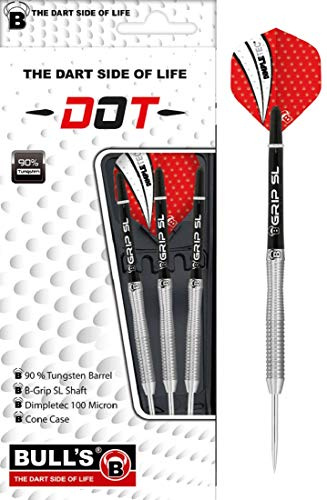 Bull's Dot D2 Steel Dart 24g, Schwarz/Silber/Rot,